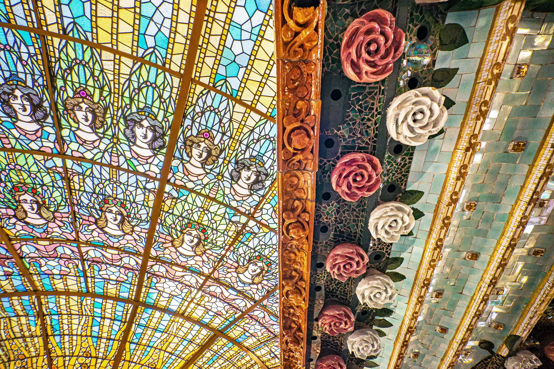 Sostre de la Sala de Concerts del Palau de la Música Catalana